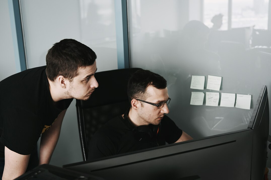 developers discussing code